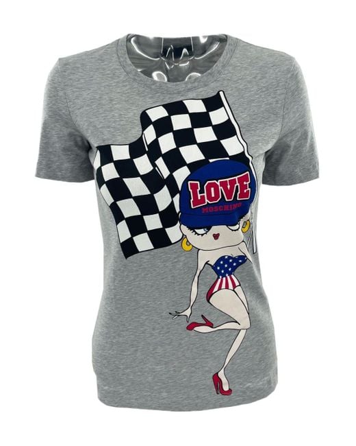 Moschino Gray Item O-Neck Short-Sleeved T-Shirt