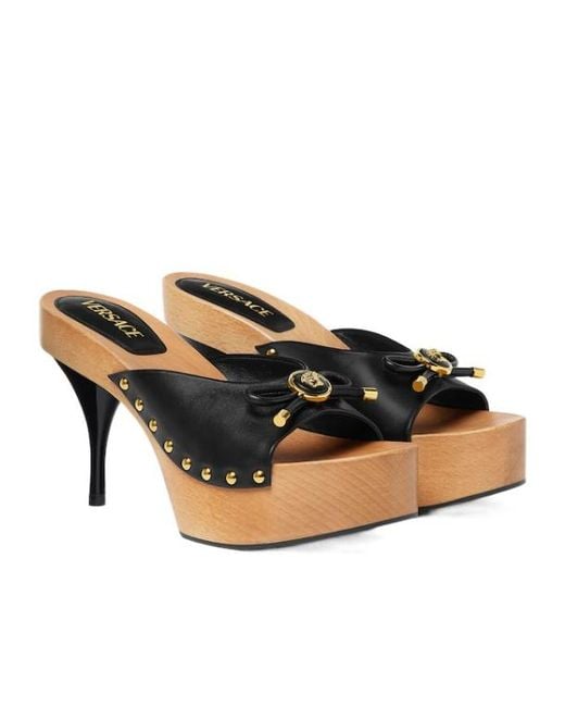 Versace Natural Opera Bow Clogs