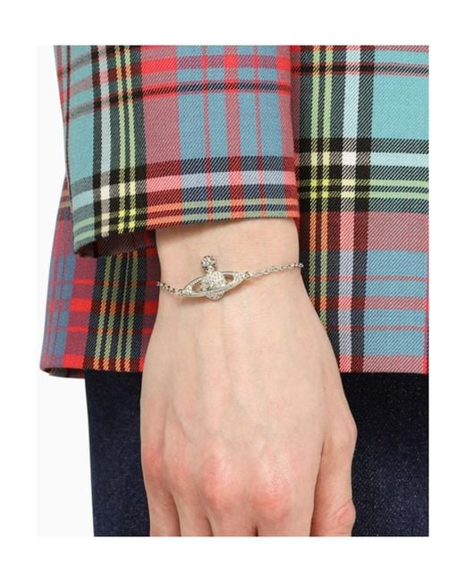 Vivienne Westwood White Orb Embellished Chain-Linked Bracelet