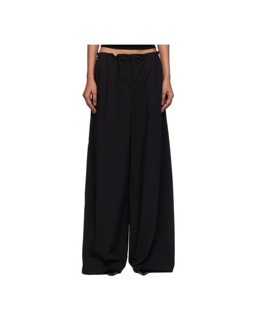 St. Agni Black Small Paper Bag Waist Casual Pants