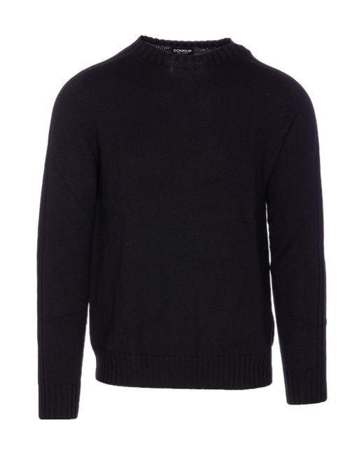 Dondup Blue Crew Neck Wool Sweater for men