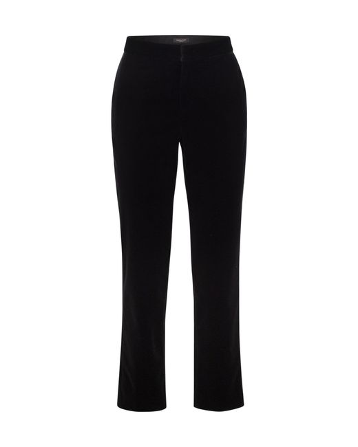 Fabiana Filippi Black Straight-Leg Velvet Trousers
