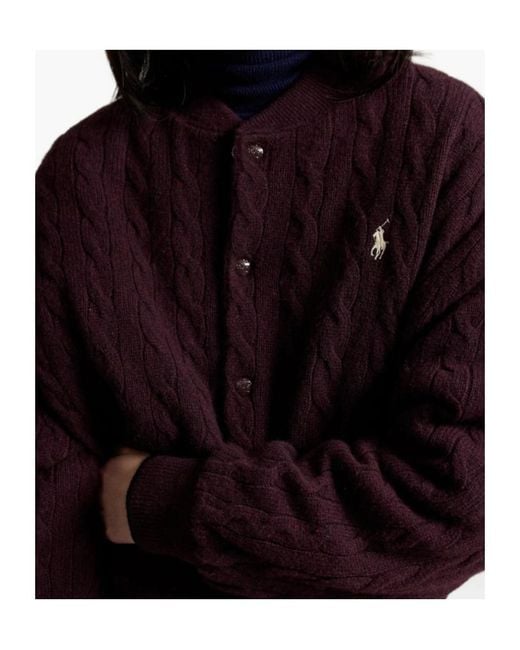 Polo Ralph Lauren Blue Buttoned Cable-Knit Cardigan