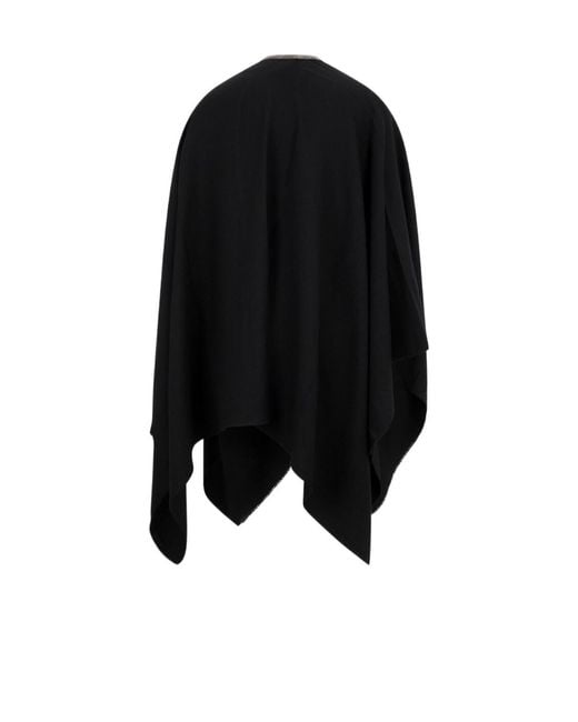 Fabiana Filippi Black V-Neck Knitted Cape