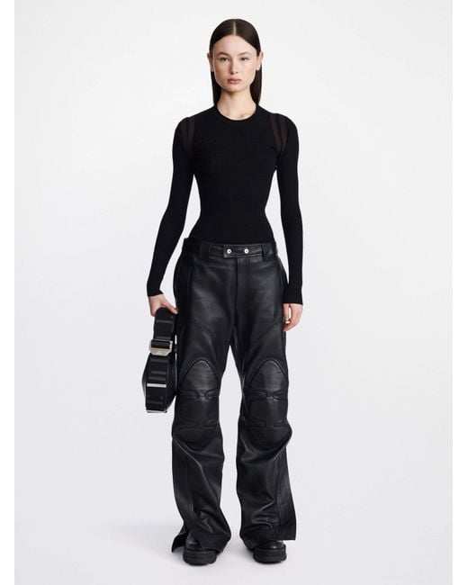 Dion Lee Black Harness-Detail Long-Sleeve T-Shirt for men