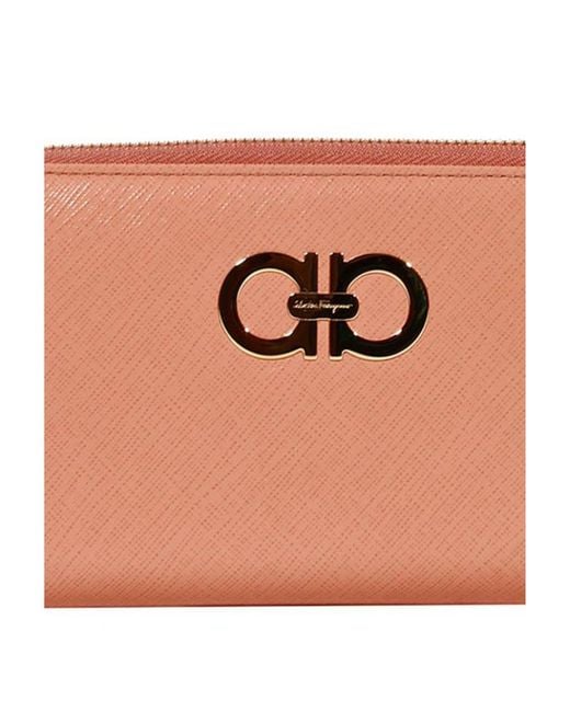 Ferragamo Pink Logo Details Wallet