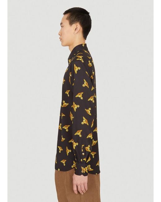 Vivienne Westwood Brown All-Over Orb-Print Shirt for men