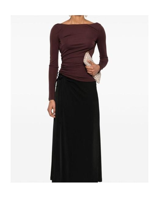 Elisabetta Franchi Purple Draped Top