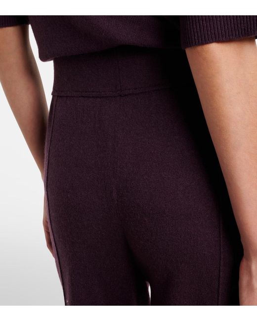 Jardin Des Orangers Purple Wool And Cashmere Wide-Leg Pants