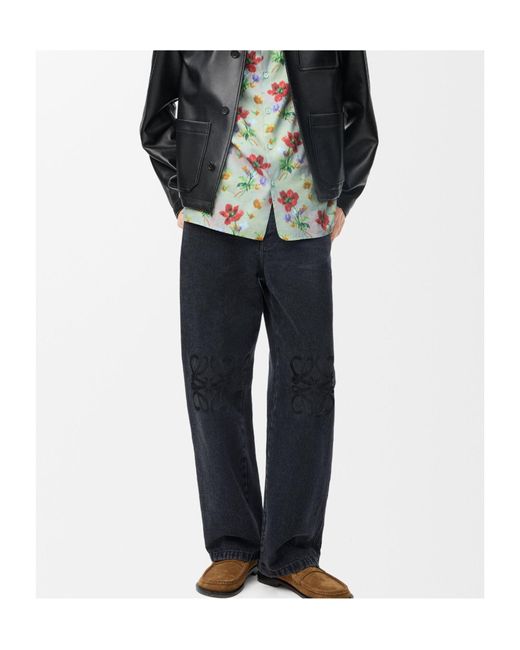Loewe Blue Anagram Baggy Jeans for men