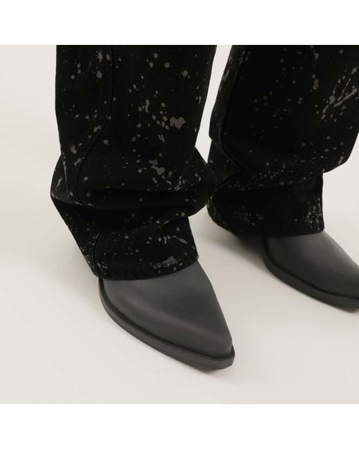 1989 STUDIO Black Paint-Splatter Wide-Leg Jeans for men