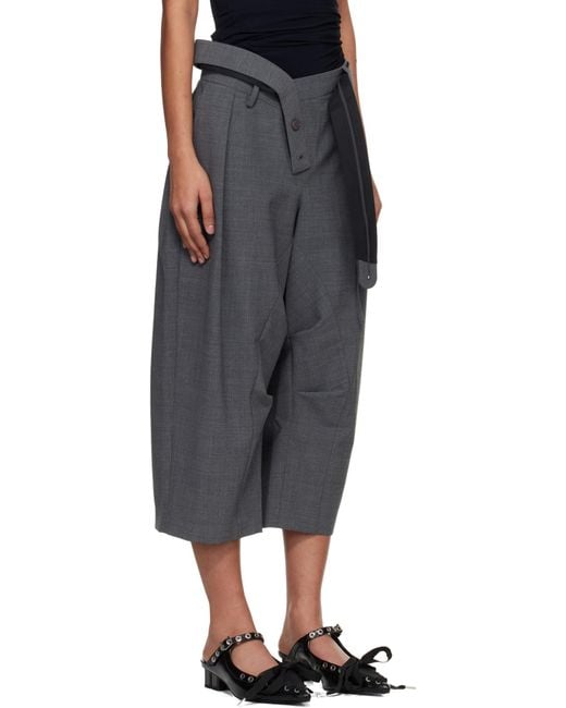 OTTOLINGER Gray Asymmetrical Shorts
