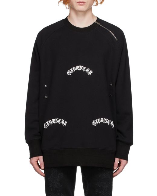 Givenchy Black Metallic Detailed Oversized Sweatshirt for men