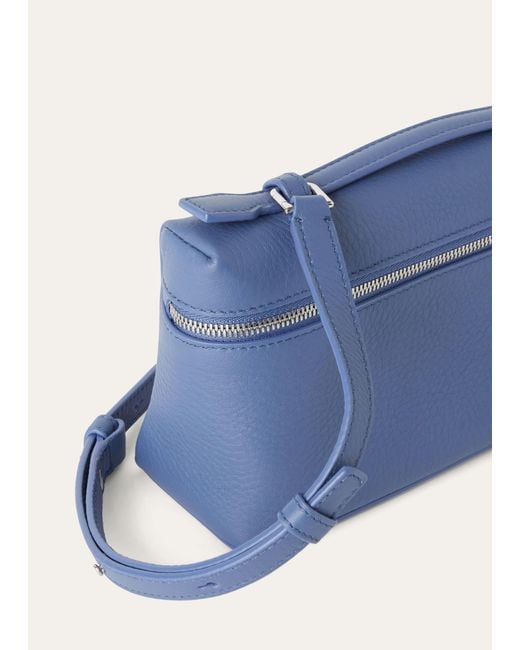 Loro Piana Blue Extra Pocket L19 Zipper Crossbody Bag