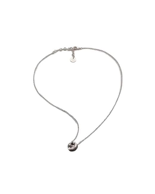 Gucci Metallic Interlocking Crystal Pendant Necklace for men