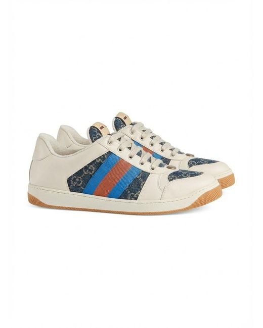 Gucci Blue Gg Screener Low-Top Sneakers for men