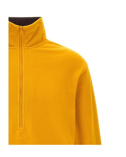 Entire studios Yellow Shell Fleece Half Zip Sweatshirt for men