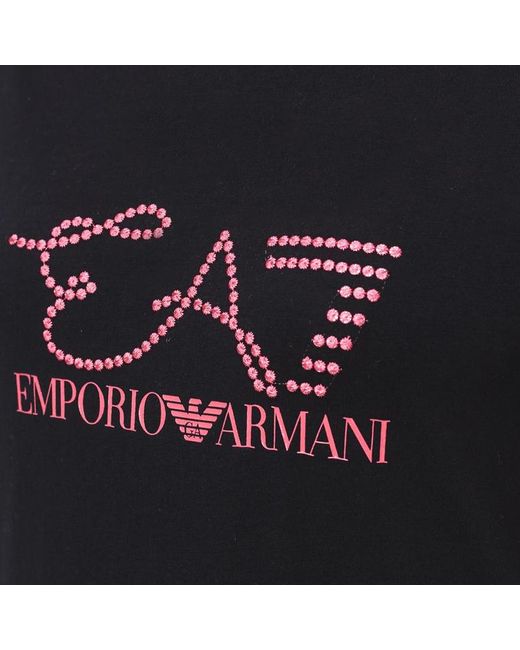 EA7 Black Logo Printed T-Shirt