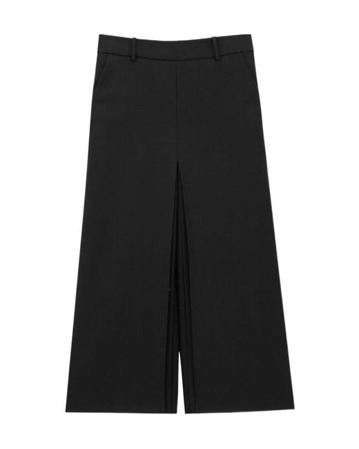 Saint Laurent Black Wool Mid-Rise Culottes
