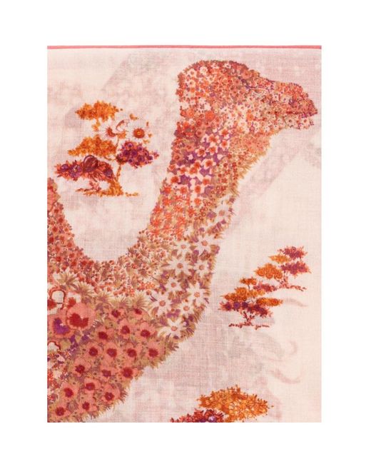 Ferragamo Pink Ferragamo Patterned Printed Scarf