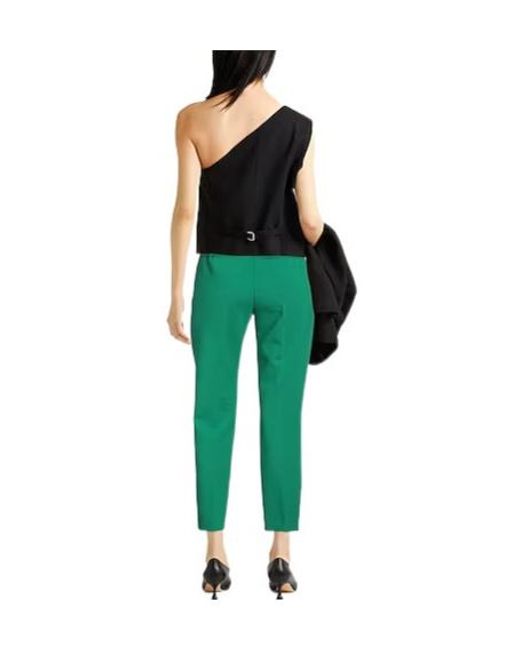 Max Mara Green High-Waisted Straight-Leg Pants