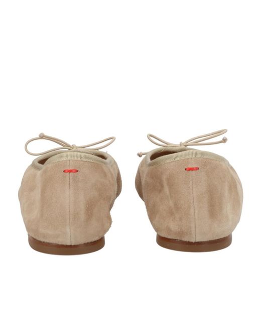 Aeyde Natural Tie-Detail Ballet Flats