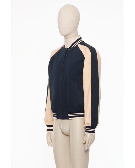 Valentino Blue Vgold Zip-Up Bomber Jacket for men