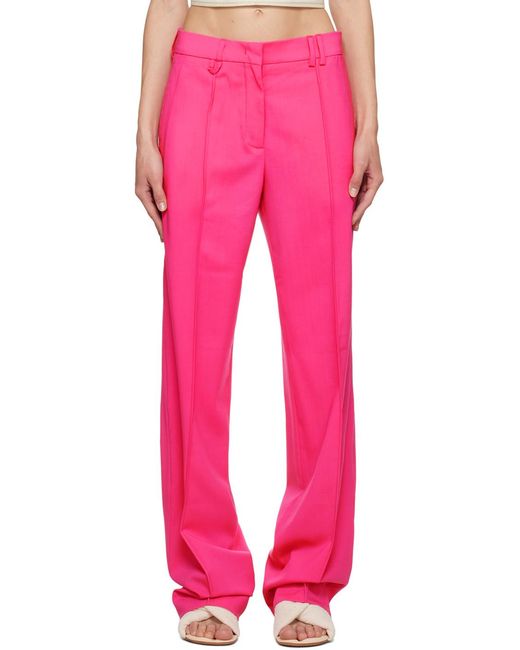 Jacquemus Pink Stitched Suit Pants