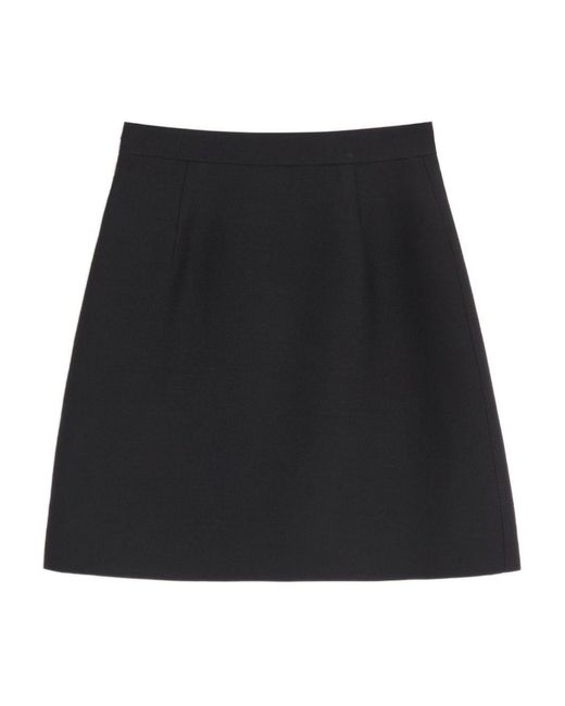 Valentino Black Logo Plaque Mini Skirt