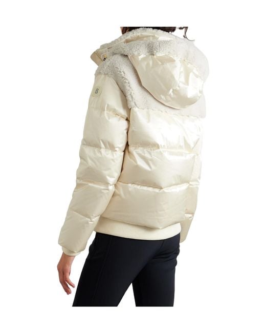 Bogner Natural Dia Hooded Shearling-Trimmed Quilted Down Ski Jacket