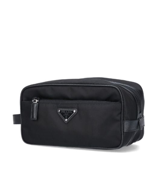 Prada Black Logo Hand-Held Bag for men