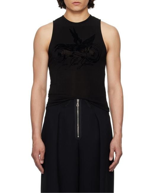 Jean Paul Gaultier Black Mesh Tattoo Tank Top for men