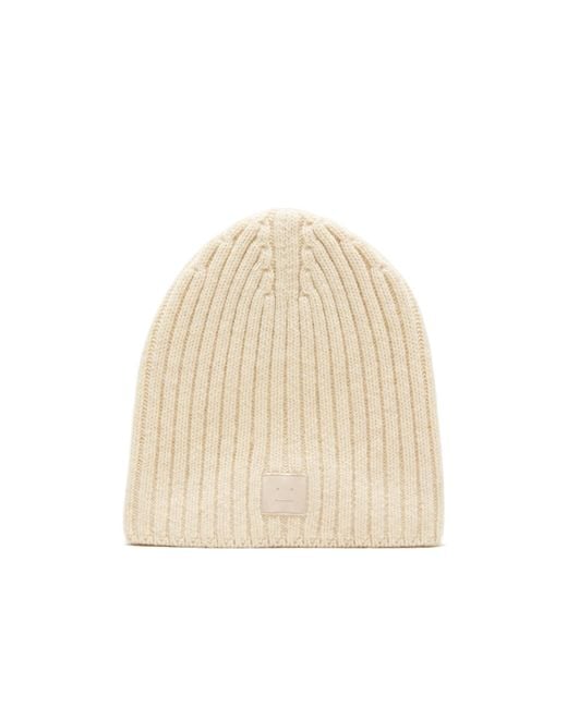 Acne Natural Knitted Beanie for men