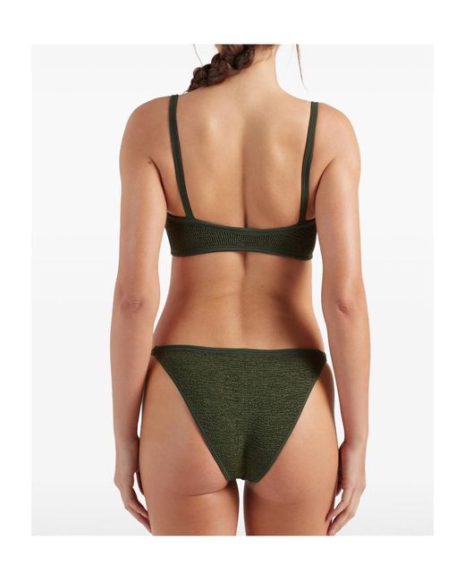 Hunza G Green Iris Two-Piece Crinkle Bikini Set