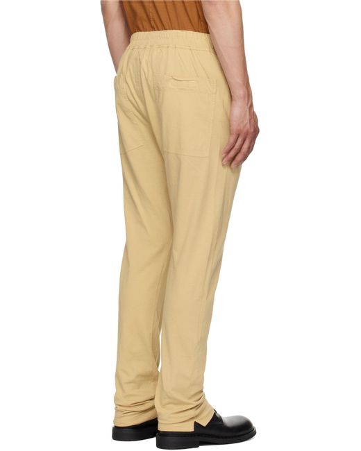 Rick Owens Natural Elastic Waist Casual Pants for men