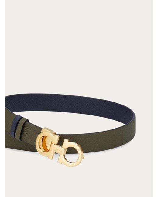 Ferragamo Black Ferragamo Gancini Reversible Belt