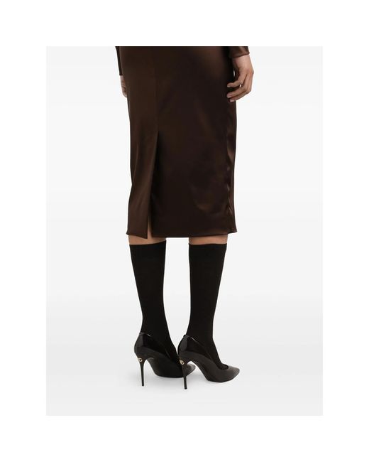 Dolce & Gabbana Brown Dolce&Gabbana Stretch Satin Dress
