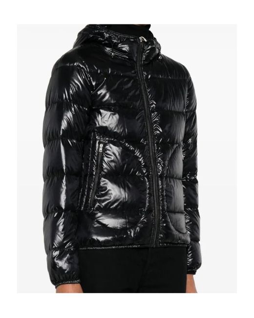 Herno Black Hooded Zipped Puffer Jacket