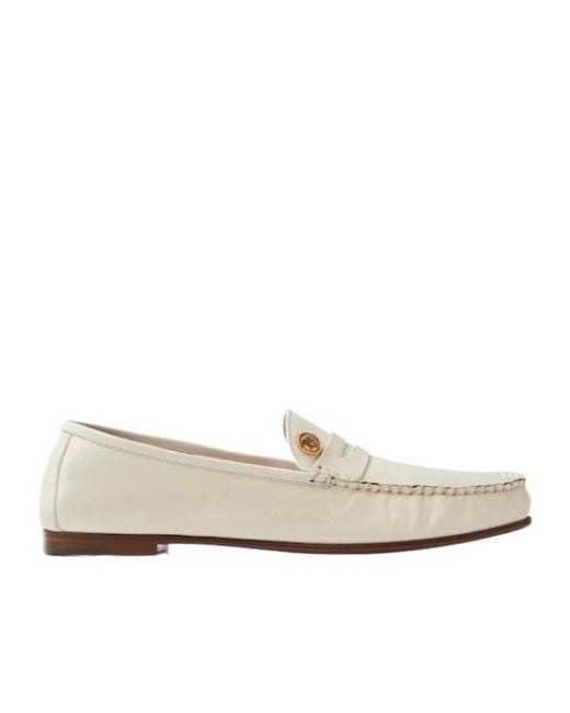 Versace White Guanto Round Toe Loafers for men