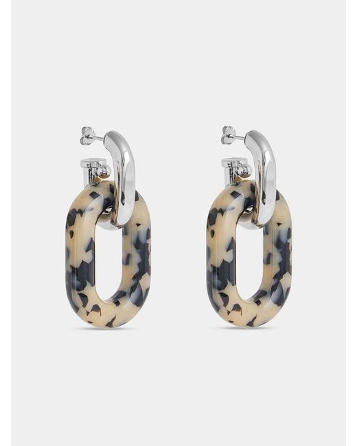 Rabanne Metallic Rabanne Xl Link Pattern Earrings