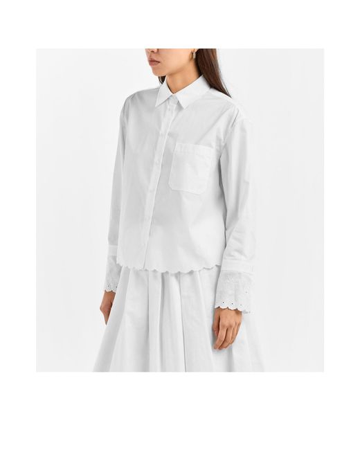 Weekend by Maxmara White Solid Color Long Sleeve Shirt