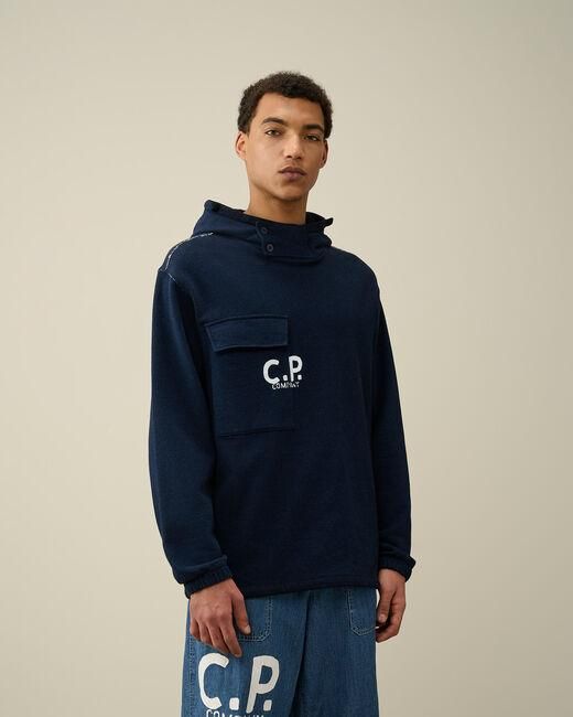 C P Company Blue Long-Sleeved Sweater for men