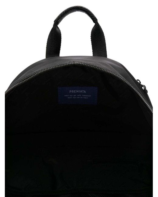Premiata Black Zippered Backpack for men