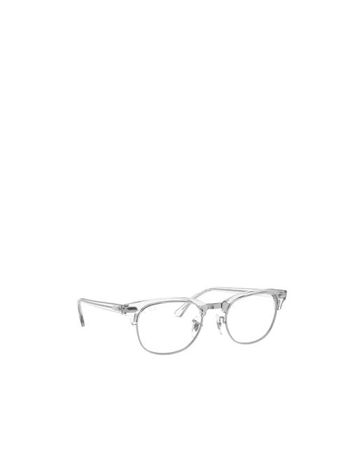 Ray-Ban White Clubmaster Browline Frame Glasses for men