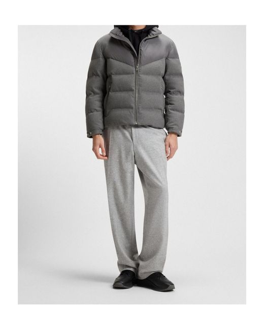 Boss Gray Clanello Puffer Jacket for men