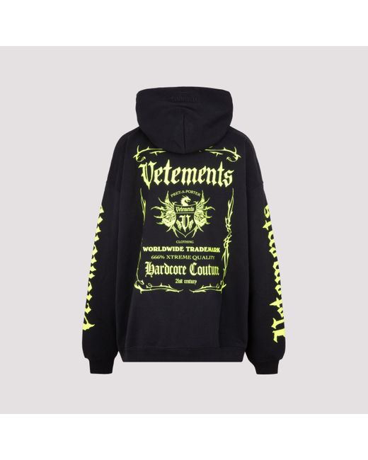 Vetements Blue Logo-Print Cotton-Blend Hoodie for men