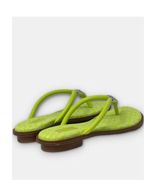 Michael Kors Green Michael Annie Thong Flip-Flops