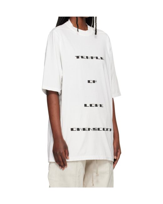 Rick Owens White Temple Jumbo Short-Sleeve T-Shirt