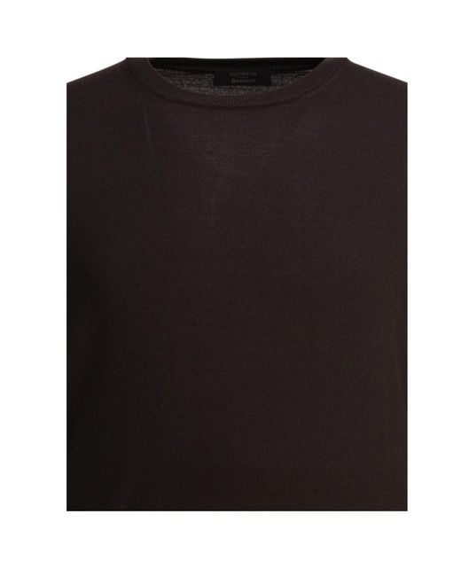 Zanone Black Crewneck Long-Sleeved Jumper for men