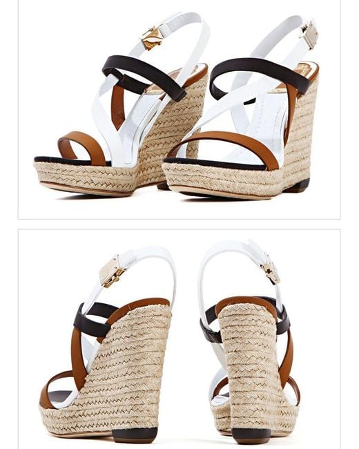 Dior Natural Wedge Sandals With Straps